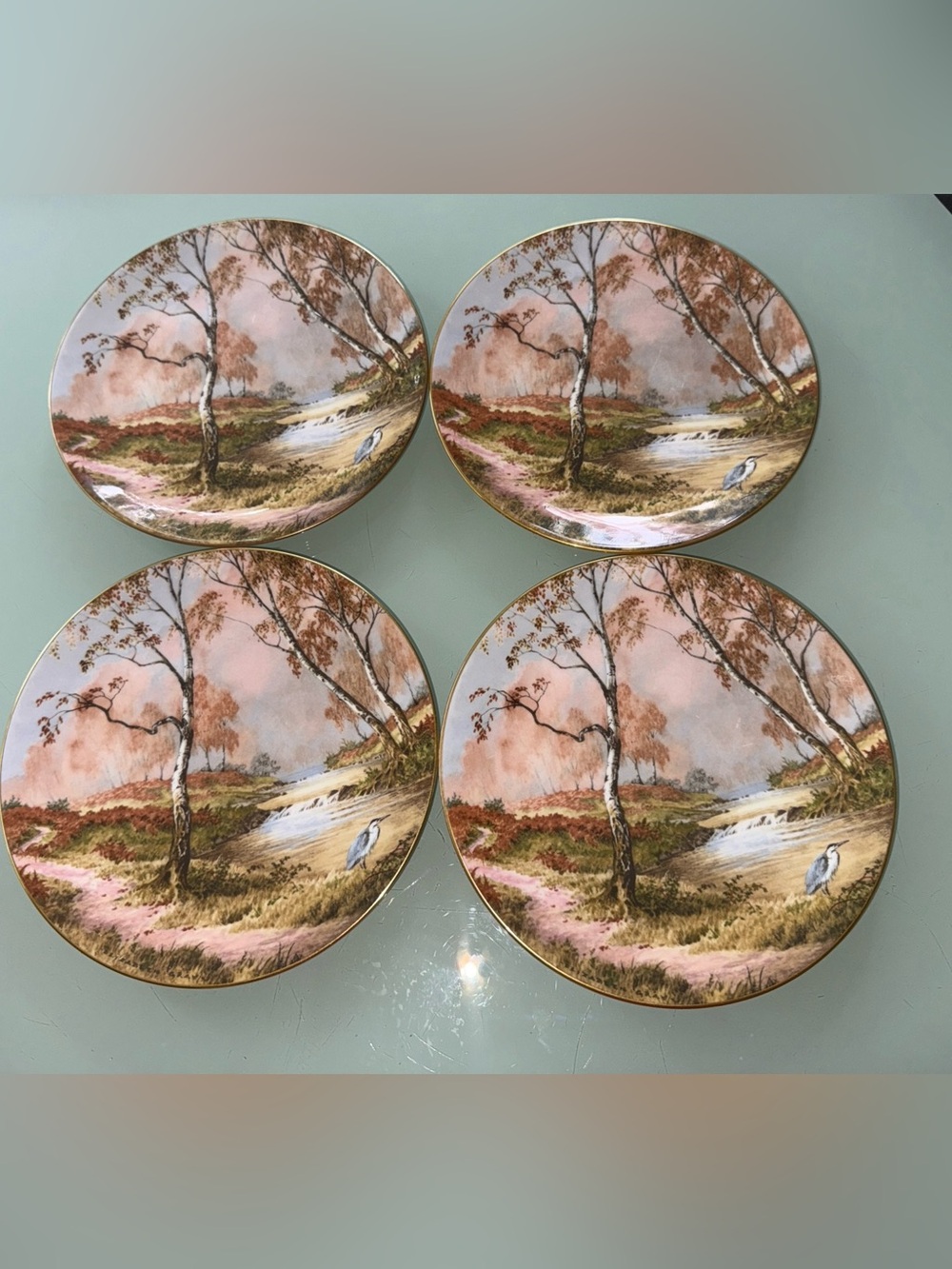 Vtg Set of 4 Royal Doulton Murmur of Waters Plates 1984 Elizabeth Gray # 7136
